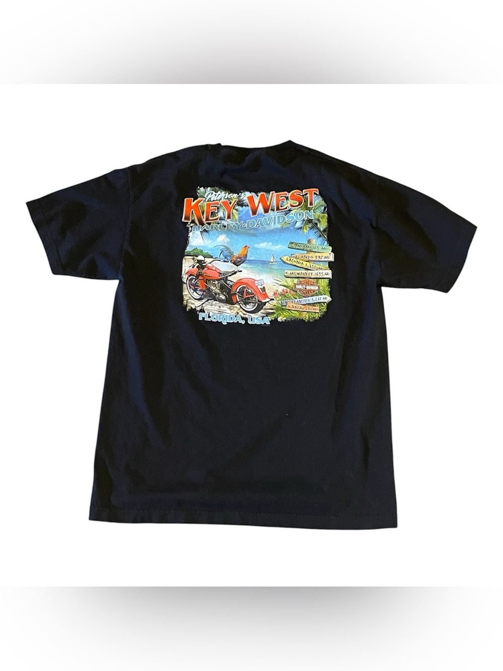 Harley Davidson Peterson’s Key West Black T-Shirt Size Large